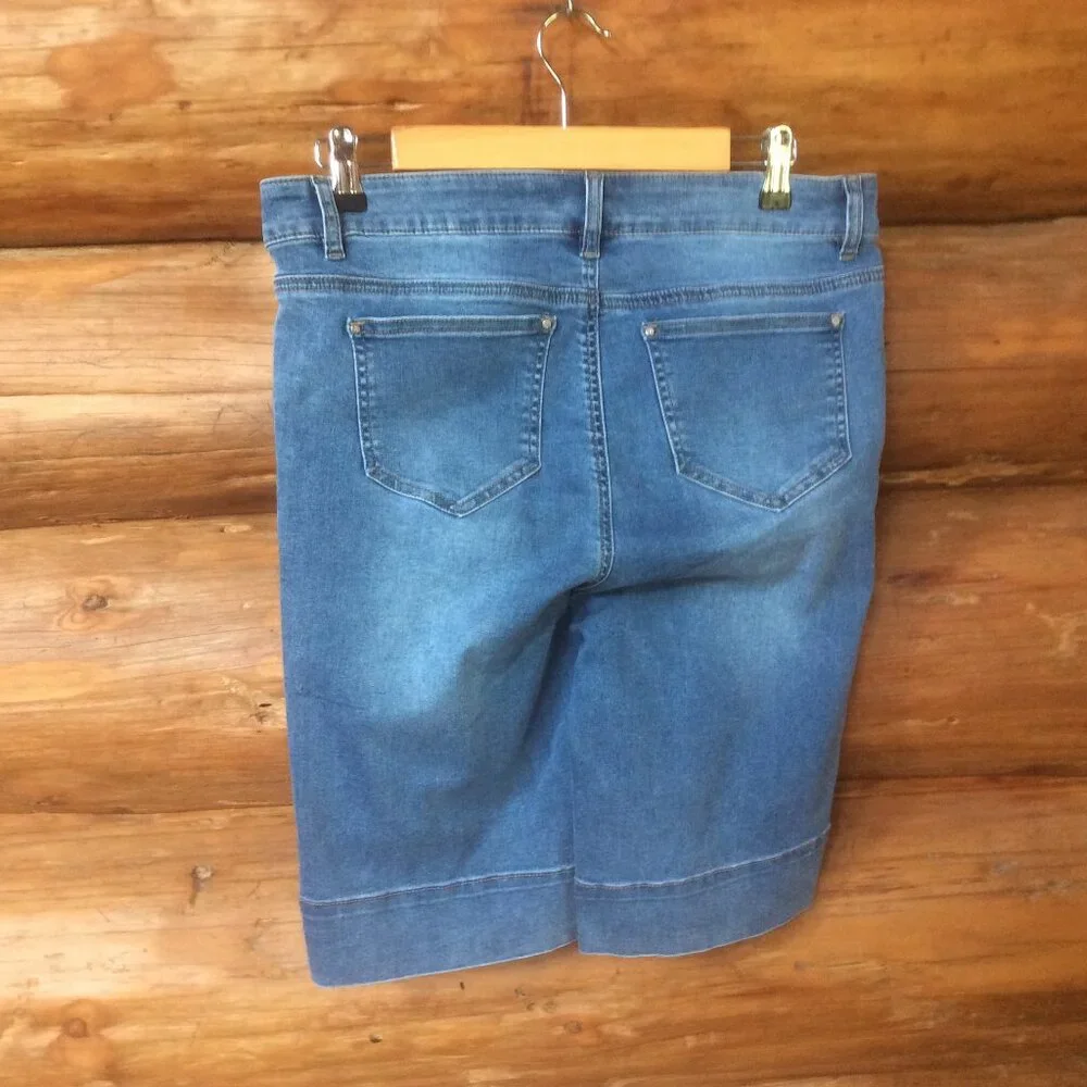 Renuar Denim Bermuda Classic High Rise Shorts Size 6 - Picture 2 of 6